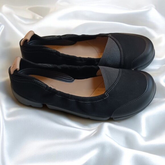 Clarks Tri Adapt Trigenic Shoes - Black Nubuck Leather, Size 8.5, New in Box - Picture 2 of 12